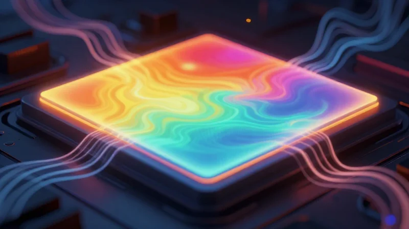 Mitigating Field Failures Through Thermal Management Abstract representation of heat dissipation on electronic components using infrared color palette.
