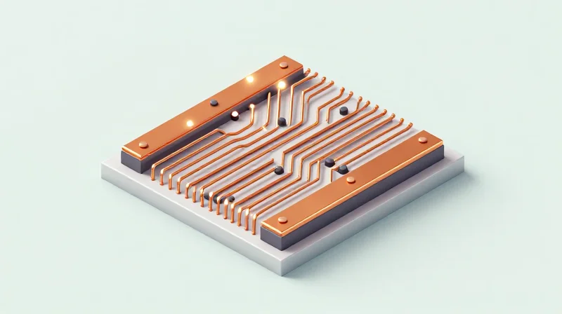 Isometric view of the dielectric interface between copper and aluminum layers