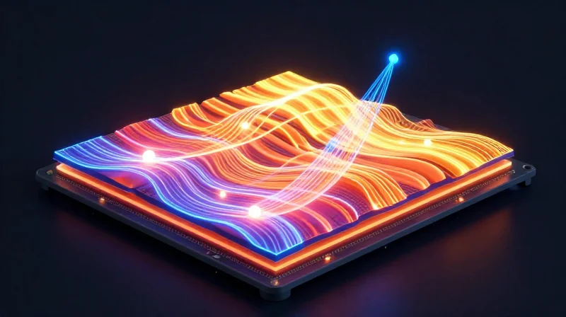 Abstract representation of thermal heat path through board layers