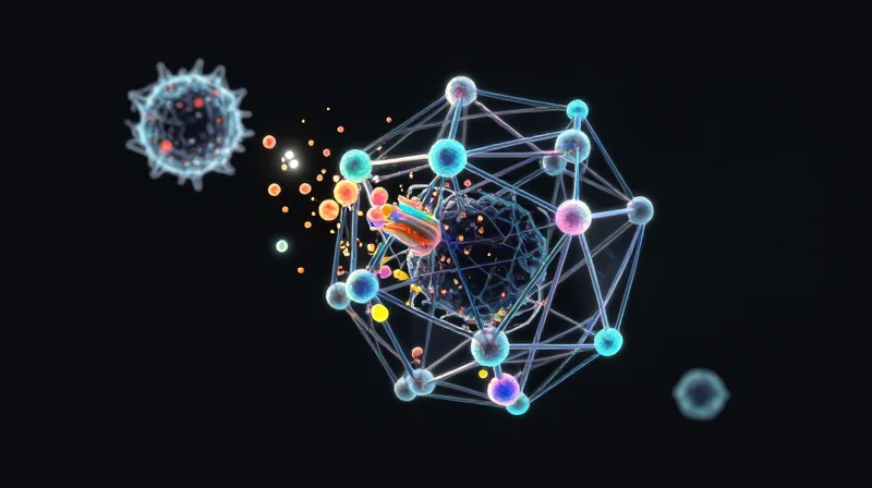 Abstract representation of moisture and salt particles attacking electronic circuits.