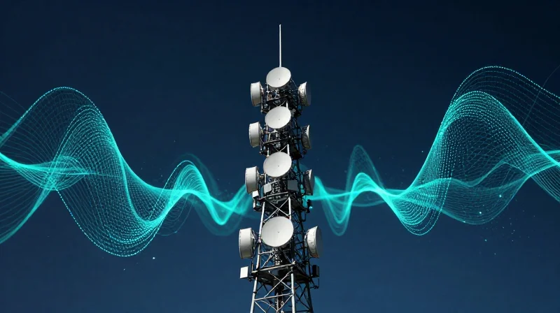The Paradigm Shift in Wireless Infrastructure Abstract representation of modern 5G base station wireless infrastructure