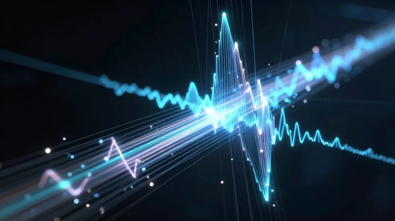 The Physics of 800G: Why Traditional DFM Falls Short Abstract representation of high-frequency signal flow in optical transceivers
