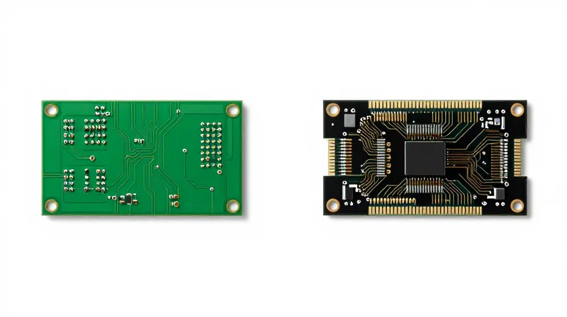 Real-World Deployment Case Studies A split-screen comparison of a standard circuit board versus a premium high-layer board.