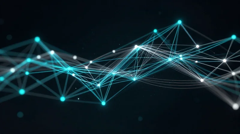 Predictive Maintenance and Lifecycle Analysis Abstract visualization of data nodes and connectivity representing predictive monitoring of hardware.