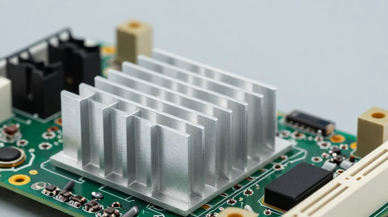 Environmental Hardening: Thermal and Physical Considerations Close up of an industrial PCB with thermal paste and heavy duty metallic heat sinks