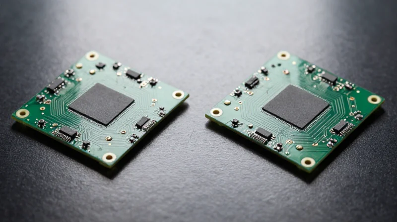 Case Study: Comparing Standard vs. High-Reliability Fabrication A visual comparison between two types of circuit boards, emphasizing manufacturing quality difference.