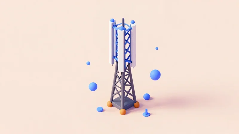 Case Study: Scaling Reliable Infrastructure in 5G Deployments Isometric 3D model of a 5G infrastructure network