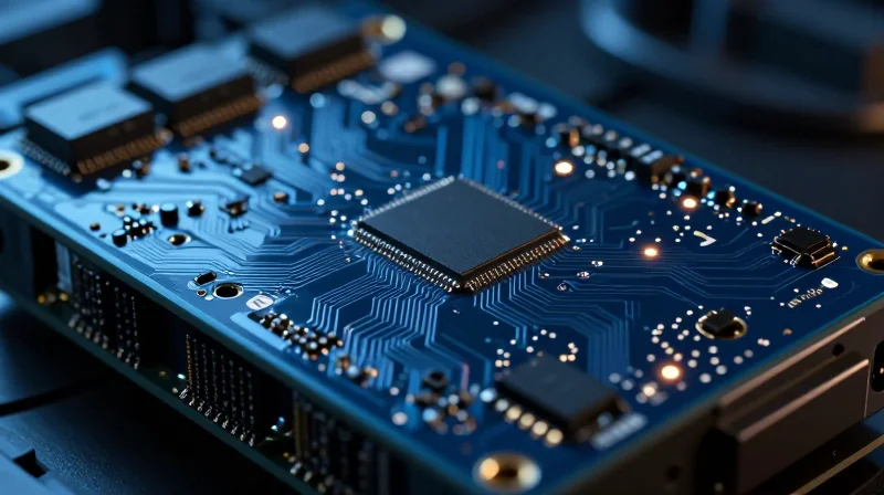 The Direct Correlation Between PCB Design and Switch Performance A high-tech printed circuit board with glowing golden signal paths on a dark industrial background.