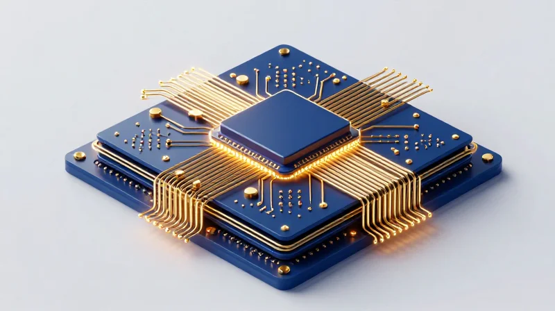 The Critical Role of HDI in Industrial Edge Computing Abstract visualization of a high-density interconnect PCB architecture for industrial edge gateways