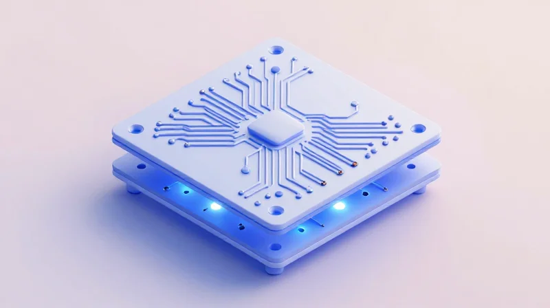 Shrinking the Footprint: Space Optimization at the Edge A 3D isometric view showing the layered structure of an HDI PCB highlighting microvias and compact interconnects.