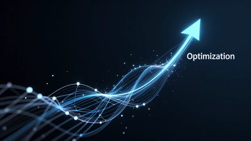Impact on Total Cost of Ownership (TCO) Abstract representation of rising financial growth and stability with glowing light trails.
