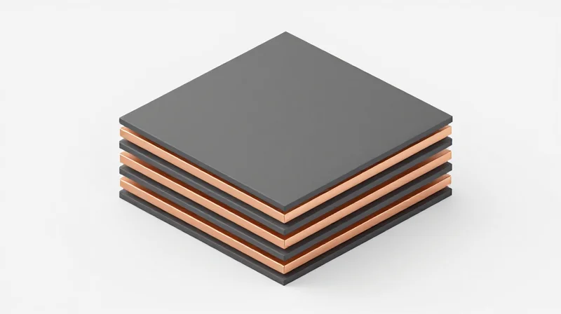 Optimizing Your Stack-Up for High-Frequency Performance Isometric 3D view of a multi-layer PCB stack-up with different material layers