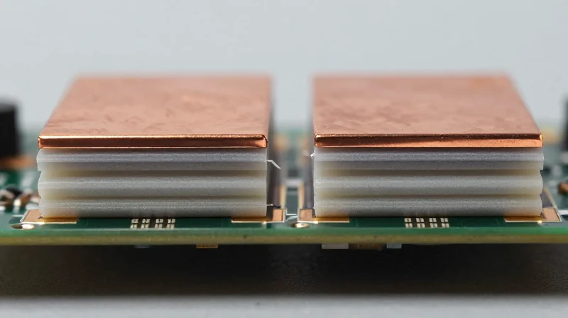 Optimizing Layer Stack-up for Structural Integrity A cross-section view of a symmetric PCB board showing balanced copper layers