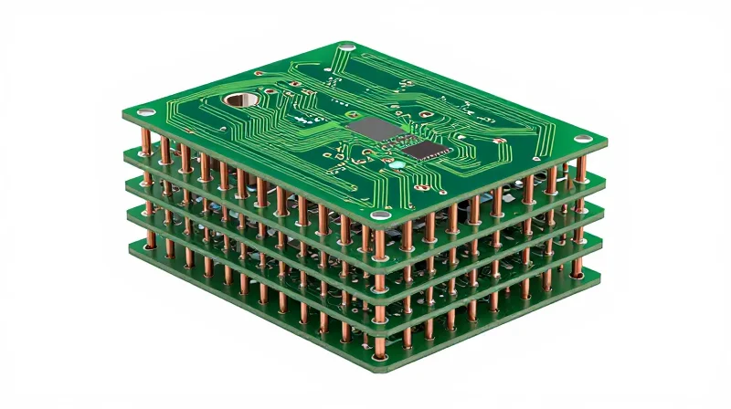 Understanding the Traditional Through-Hole Limitation Cross-section of a traditional PCB showing through-hole vias spanning all layers