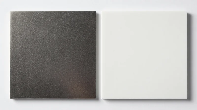 Comparative Material Properties: Thermal Conductivity and Beyond Split screen comparison of metal core and ceramic material textures