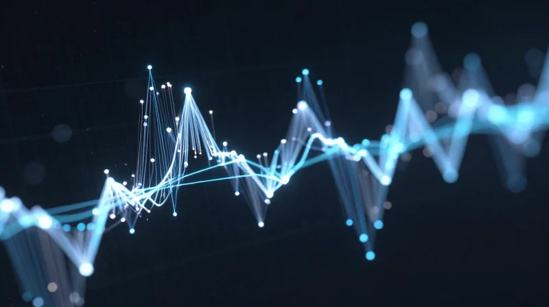 Quality Control and Testing Standards Abstract representation of high-speed signal integrity and quality testing.