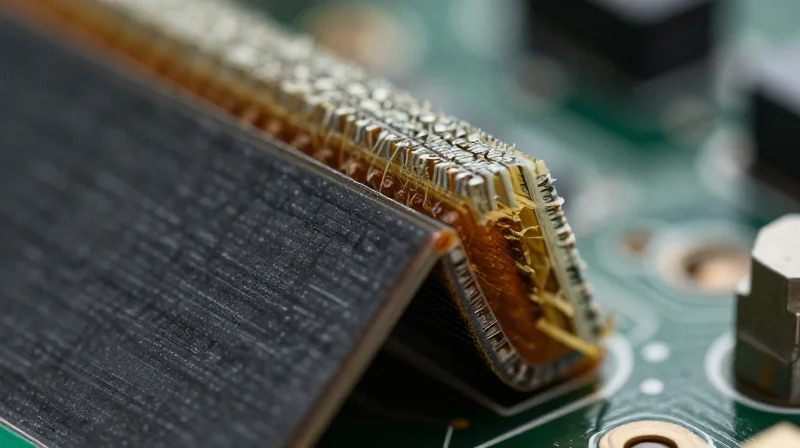 Understanding the Fundamentals of Rogers Laminates Close up microscopic view of advanced circuit board material layers