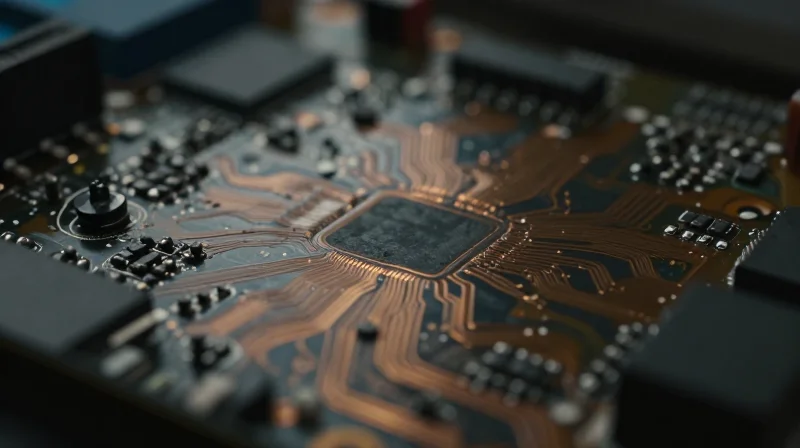 The Hidden Costs of Choosing the Wrong PCB Substrate A close-up of a damaged circuit board with burnt components on a dark desk