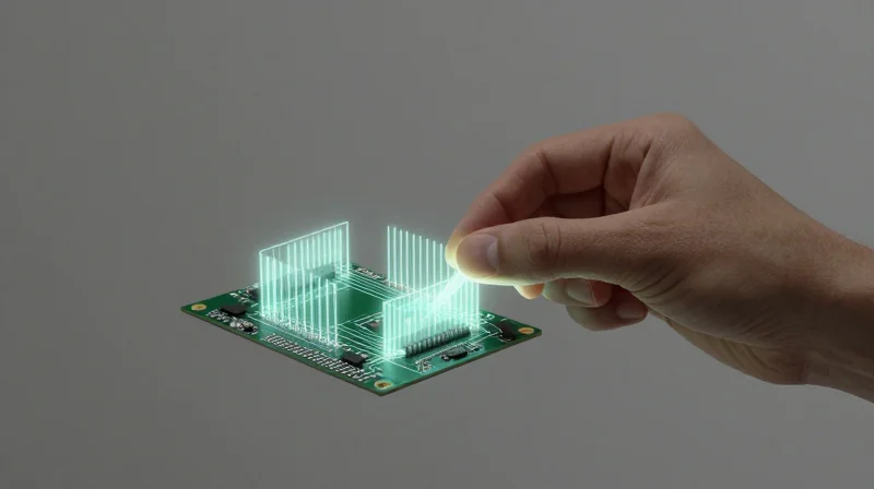 Prototyping Capabilities and DFM Feedback Concept art of a prototype board being optimized in a digital workspace