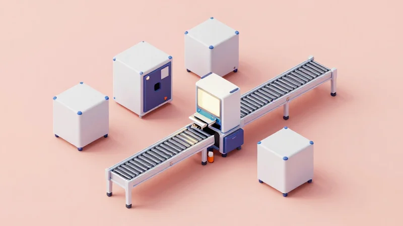 Integrating AXI into Your Existing SMT Line Isometric view of an automated production line with X-ray inspection module