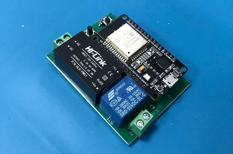 A close-up of an IoT enabled PCB module