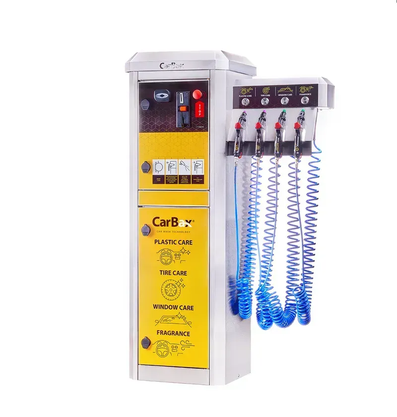 Various hardware components of a self-service car wash station