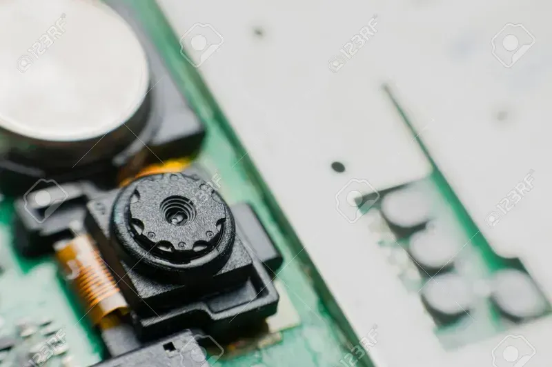 A close-up view of a PCB circuit board for a smart home device