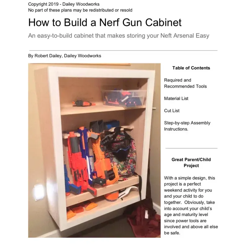 A clear product photo of a shared toy gun cabinet