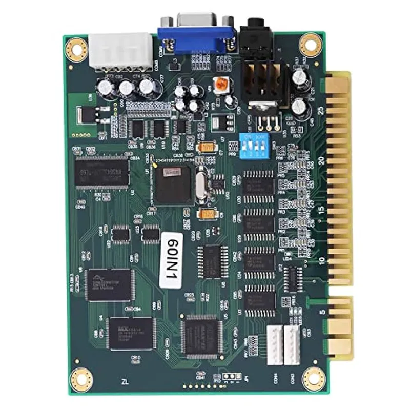 Internal view of a game machine showing its PCB board