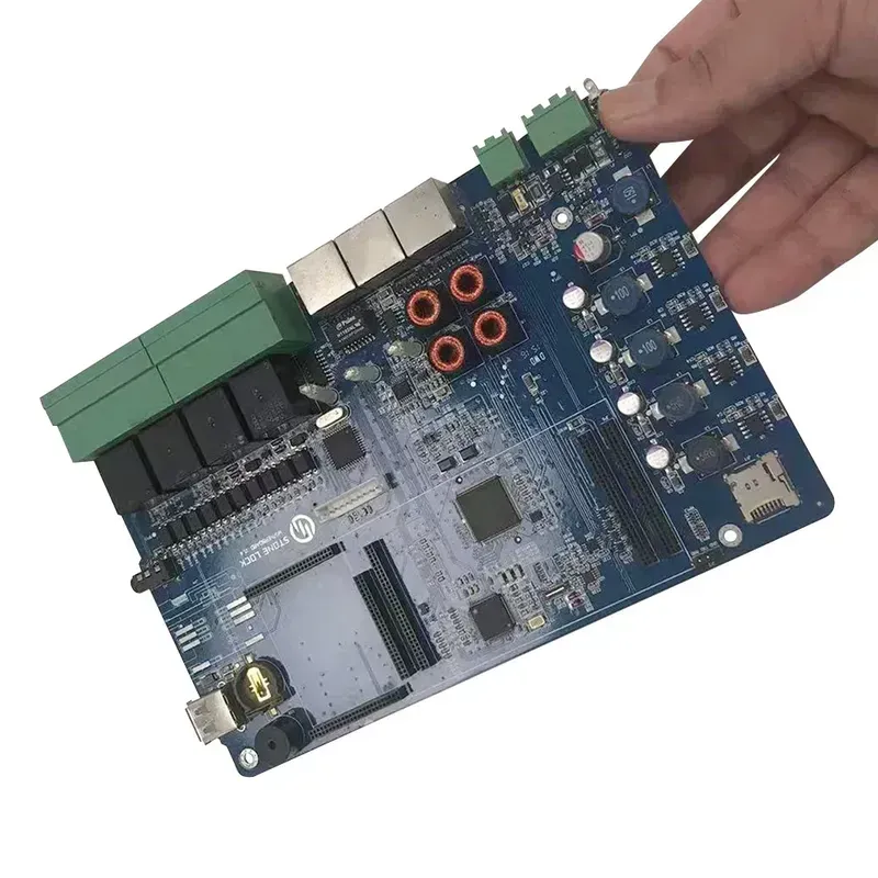 A close-up of a PCB board inside a driving simulator
