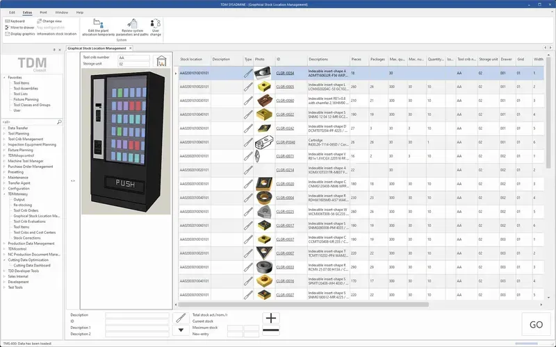 A user interacting with a tool cabinet inventory management interface