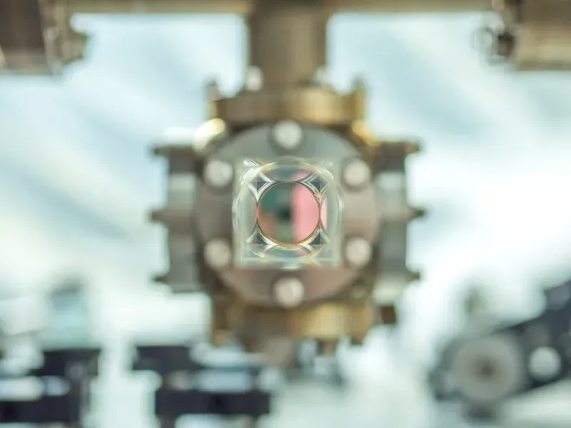 A close-up view of a gravity sensor component