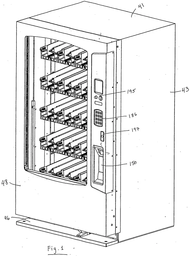 Internal structure of a gravity sensor vending machine