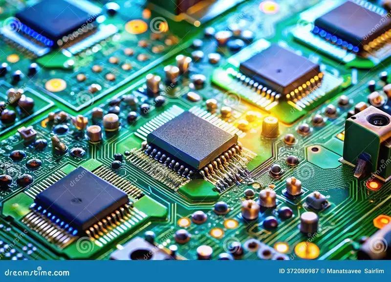 A close-up view of reliable PCB components