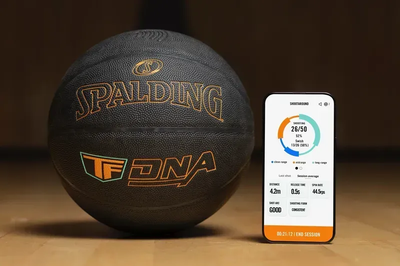 IoT device integrated in basketball training equipment