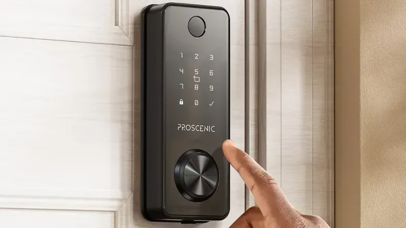 A smart lock system on a door