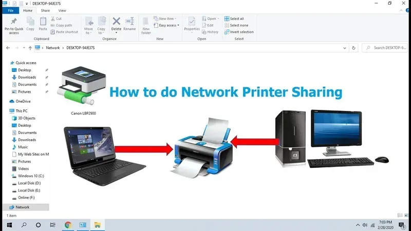 Setting up a network printer