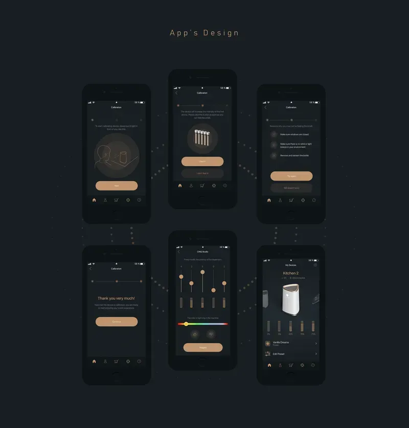 Mobile app interface for managing aroma diffuser