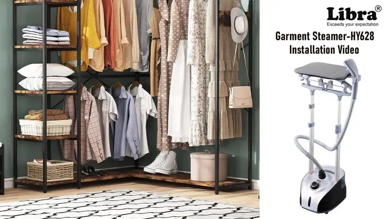 Technician installing a shared garment steamer in a public area