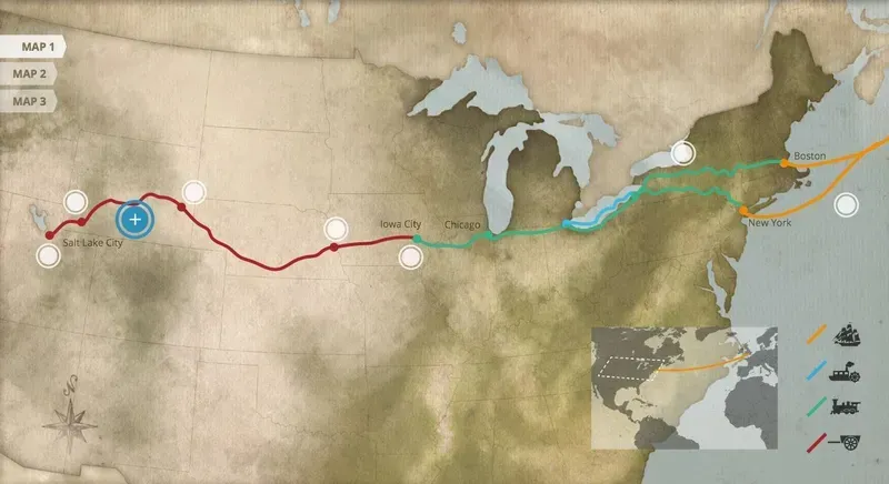 Map showing real-time handcart locations