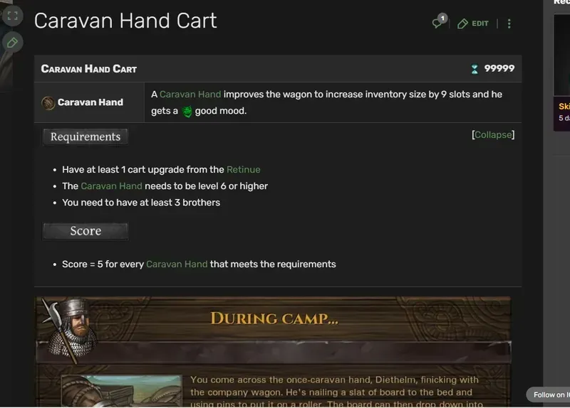 Screenshot of the shared handcart software interface