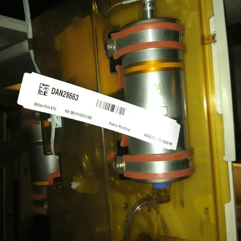 An RFID tag attached to an oxygen cylinder