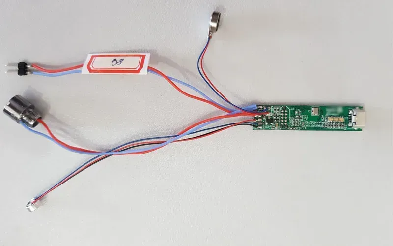 Close-up of an e-cigarette PCB prototype board