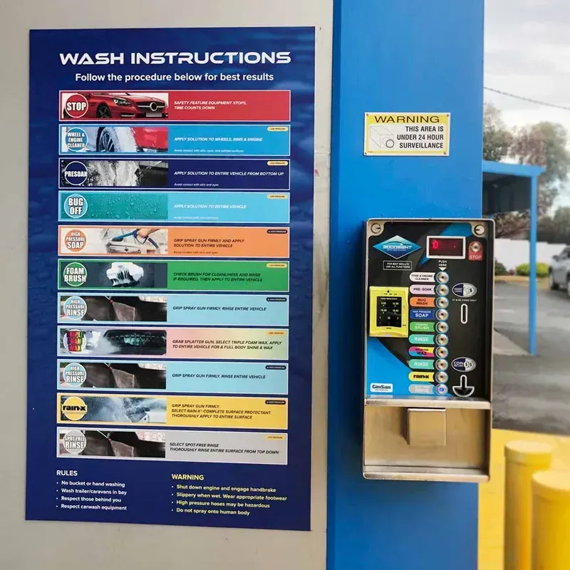 A car wash payment system interface