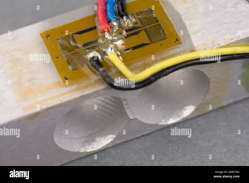 A close-up of a load cell in a smart weighing system