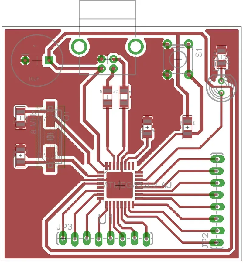 Close-up of a microcontroller on a circuit board