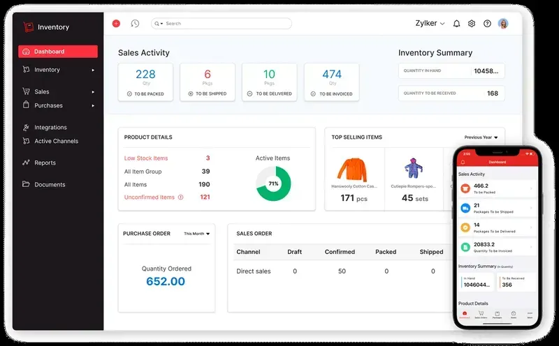 Screenshot of inventory management software interface