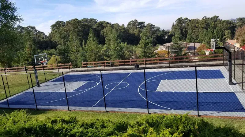 A public outdoor basketball court