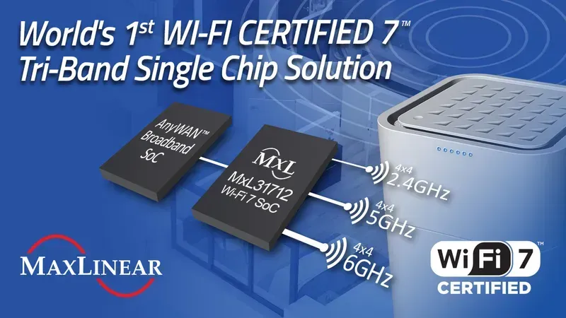 Close-up of a WIFI 7 chip