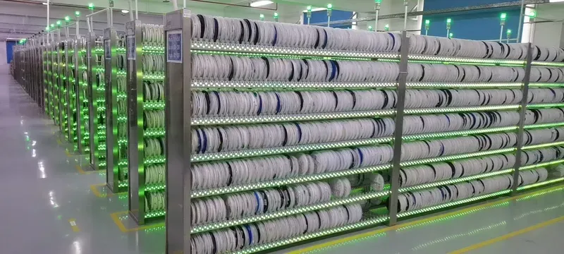 A warehouse filled with electronic components